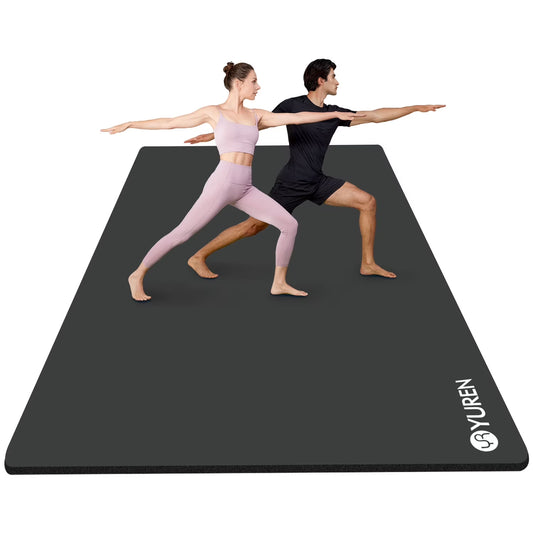 Large Workout Mat 78"X51" 10Mm Thick NBR Foam Exercise Mat for Home Gym Yoga Pilates Floor Stretching, Black
